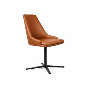 Skovby SM815 / Spisebordsstol / Drej stel, sort / Cognac læder 